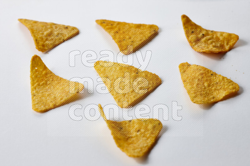 Nachos snacks on white background
