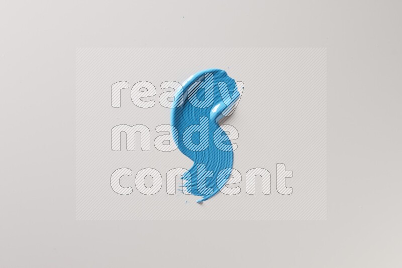 A single blue S curved brush stroke on a white background