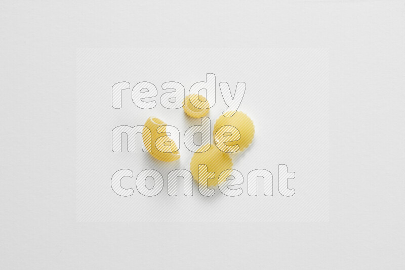 Different pasta types on white background