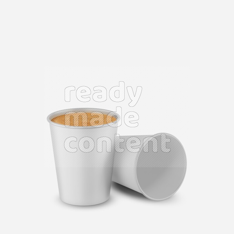 Set of glossy plastic cup mockup isolated on white background 3d rendering