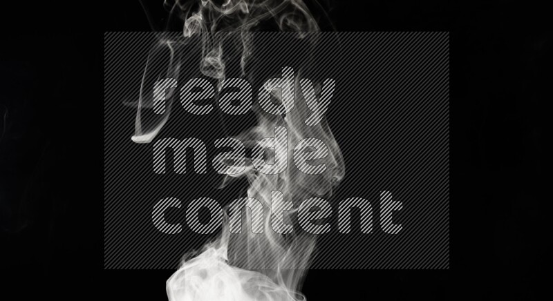 irregular white smoke on black background.