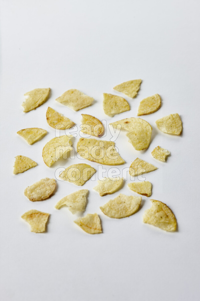 Chips snacks on white background