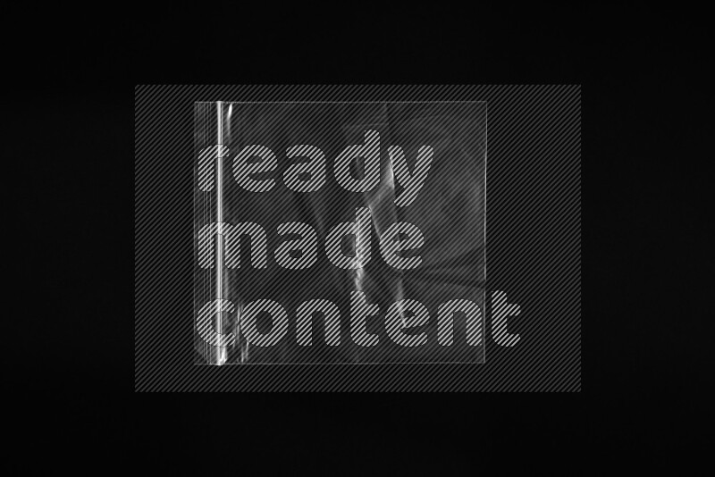 Transparent plastic textures on black background