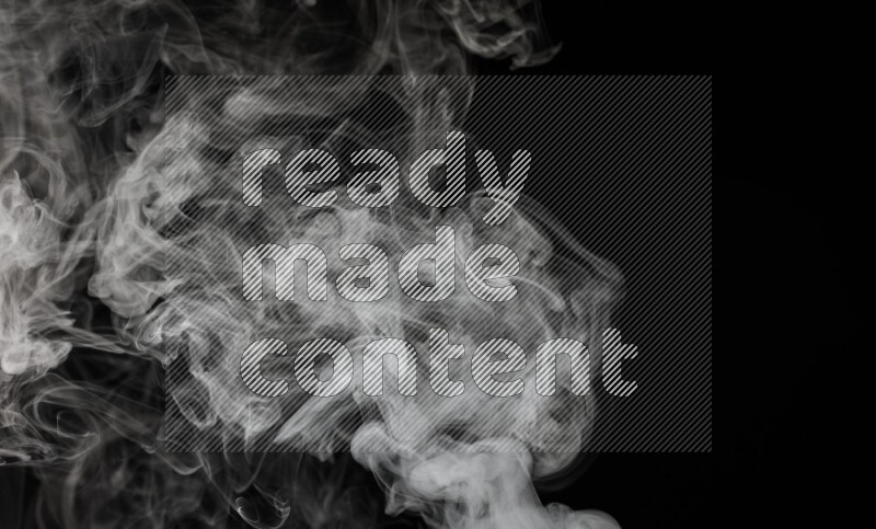 irregular white smoke on black background.