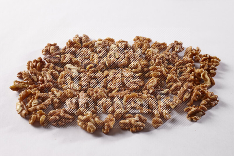 Walnuts on white background