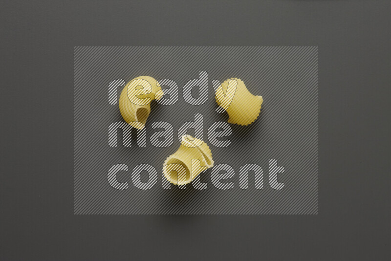 Pipe pasta on grey background