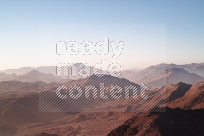 Sunrise view on mountain summit