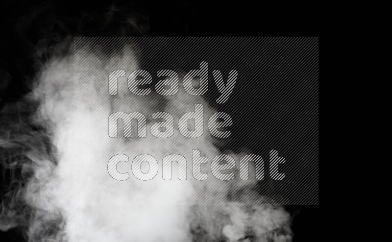 irregular white smoke on black background.