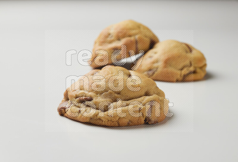 chocolate chip cookies on a white background