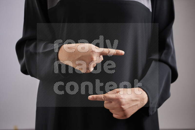 Woman hands gesturing sign language