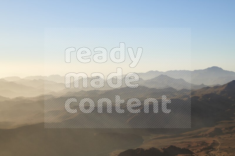 Sunrise view on mountain summit