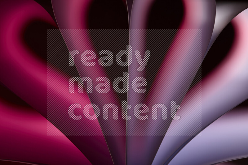 An abstract art piece displaying smooth curves in pink and red gradients created by colored light