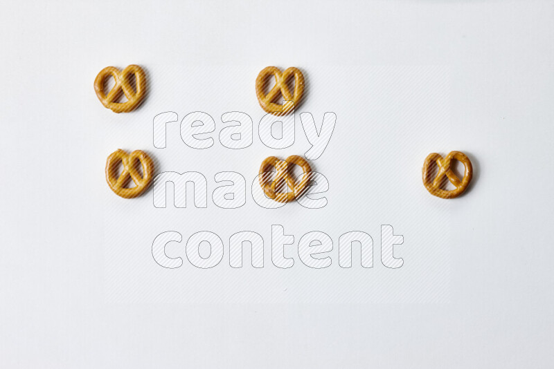 Pretzels snacks on white background