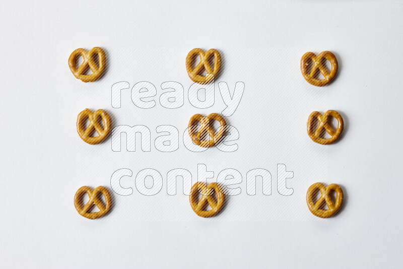 Pretzels snacks on white background