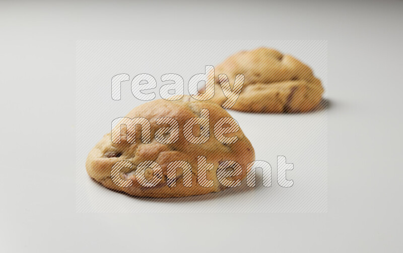 chocolate chip cookies on a white background