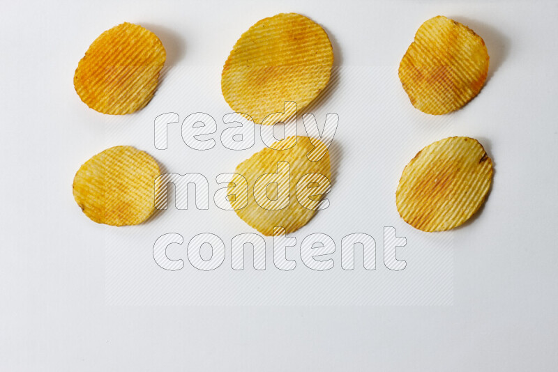 Chips snacks on white background