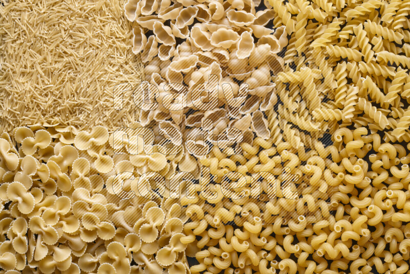5 types of pasta filling the frame