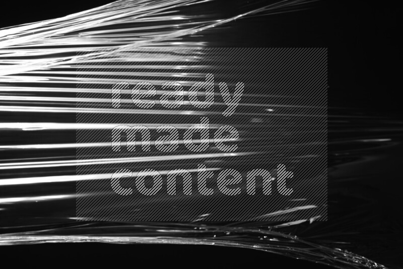 Plastic wrap texture on black background