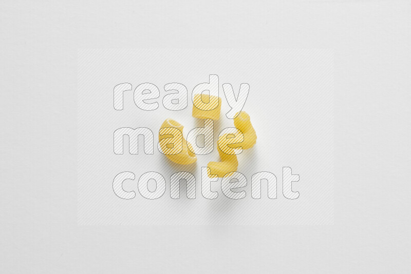 Different pasta types on white background
