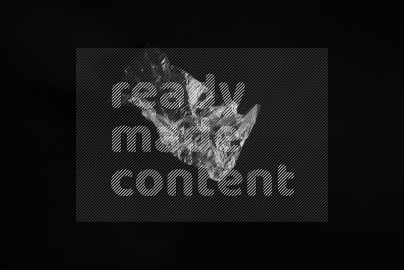 Transparent plastic textures on black background