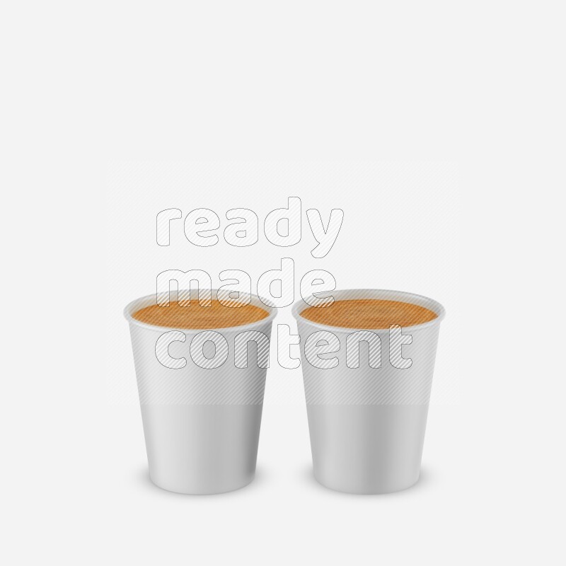 Set of glossy plastic cup mockup isolated on white background 3d rendering
