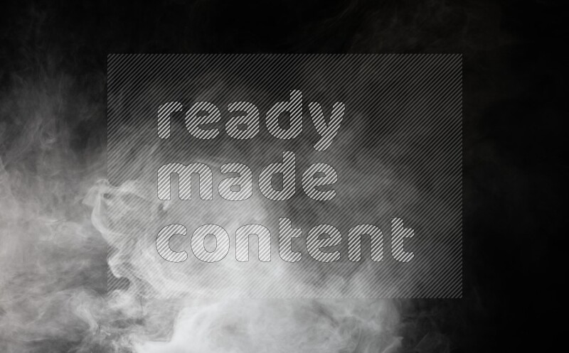 irregular white smoke on black background.