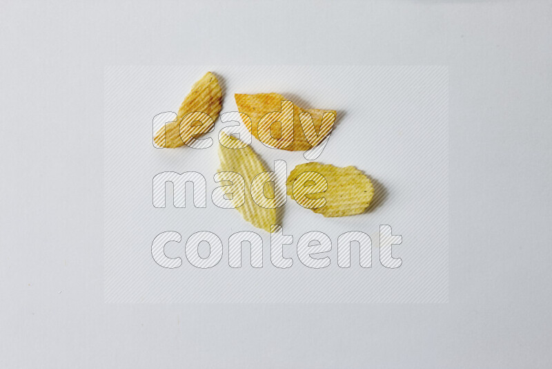 Chips snacks on white background