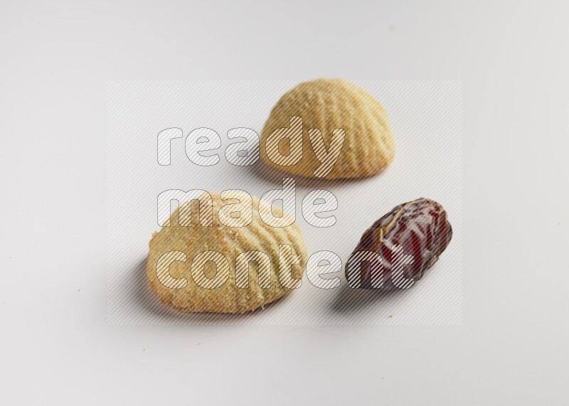 Two Pieces of Maamoul direct on white background