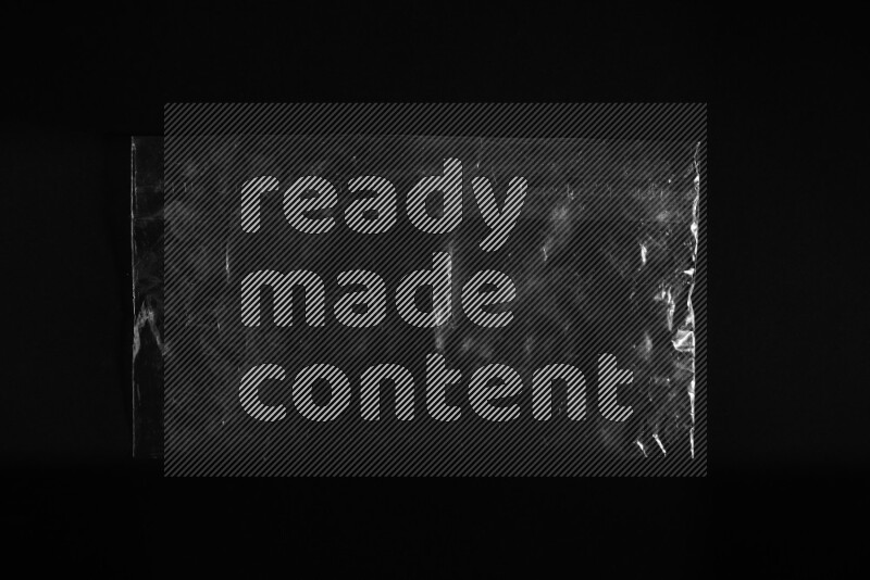 Transparent plastic textures on black background