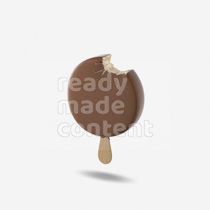 Chocolate ice cream stick mockup isolated on white background 3d rendering