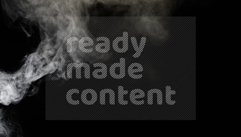 irregular white smoke on black background.