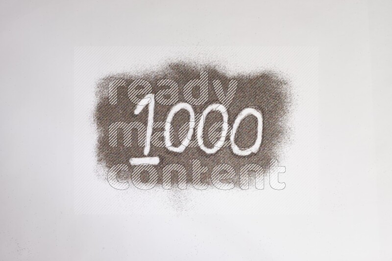 Numbers written with glitter on white background