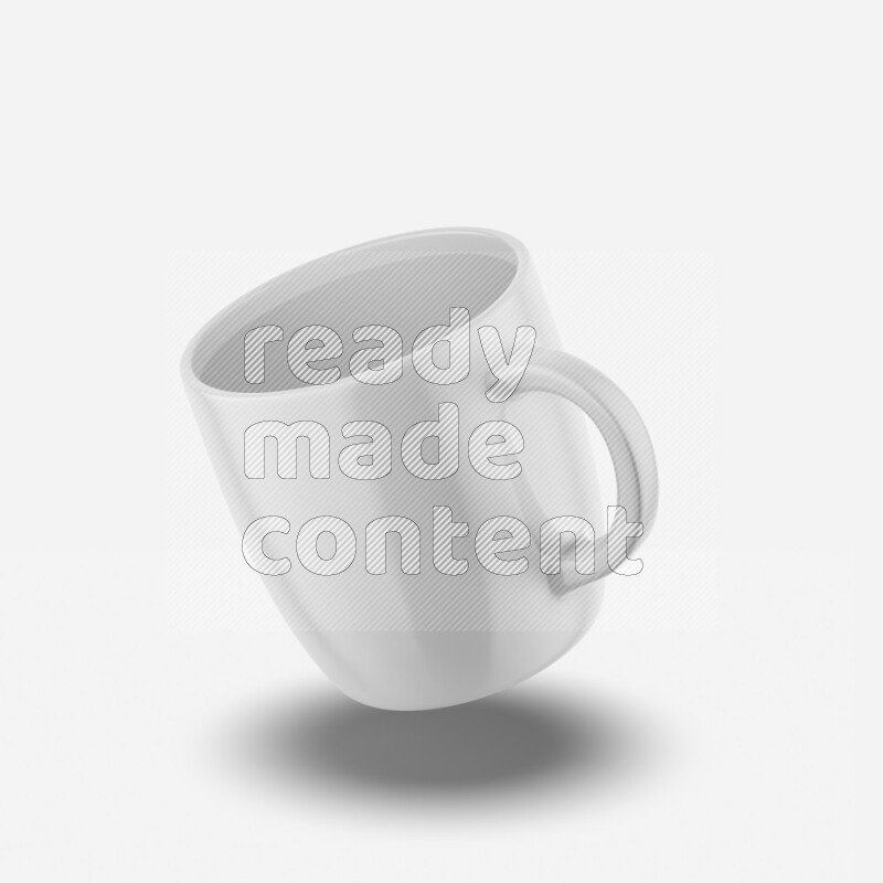 Ceramic glossy mug mockup isolated on white background 3d rendering