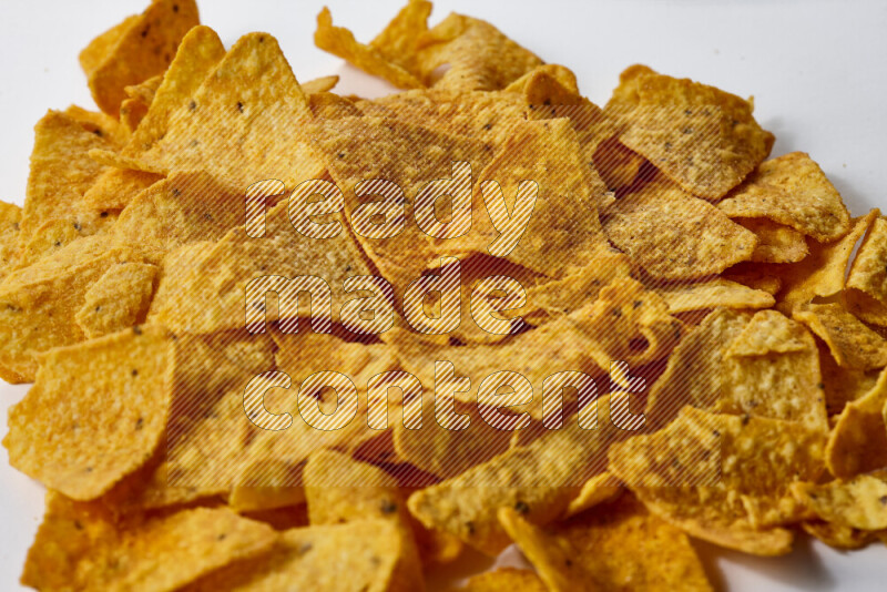 Nachos snacks on white background