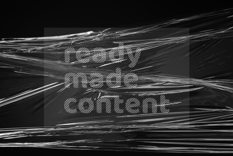 Plastic wrap texture on black background