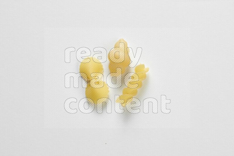 Different pasta types on white background