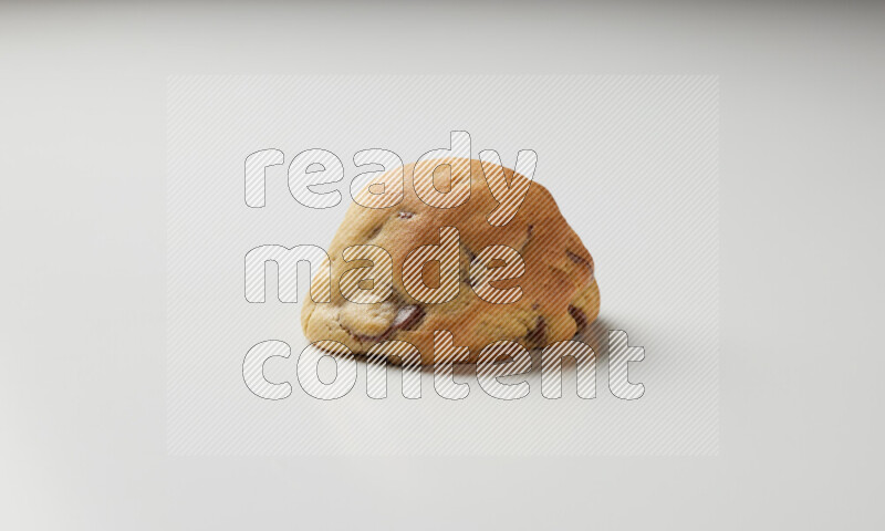 a chocolate chip cookie on a white background