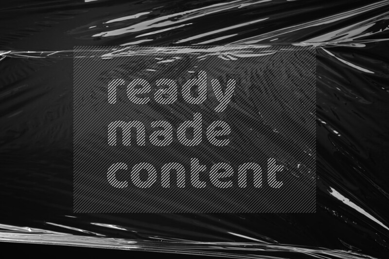 Plastic wrap texture on black background