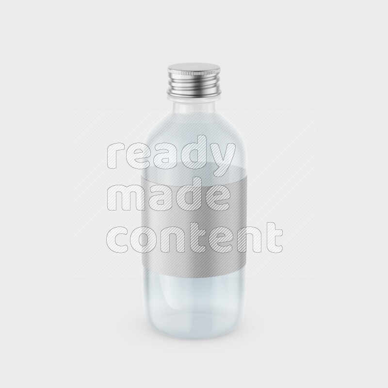 Plastic bottle mockup with a metal cap and a label isolated on white background 3d rendering