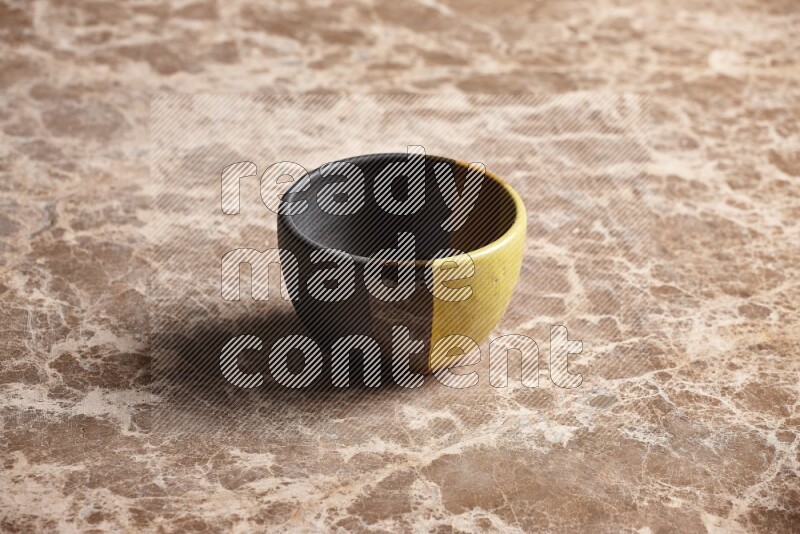 Multicolored Pottery Bowl on Beige Marble Flooring