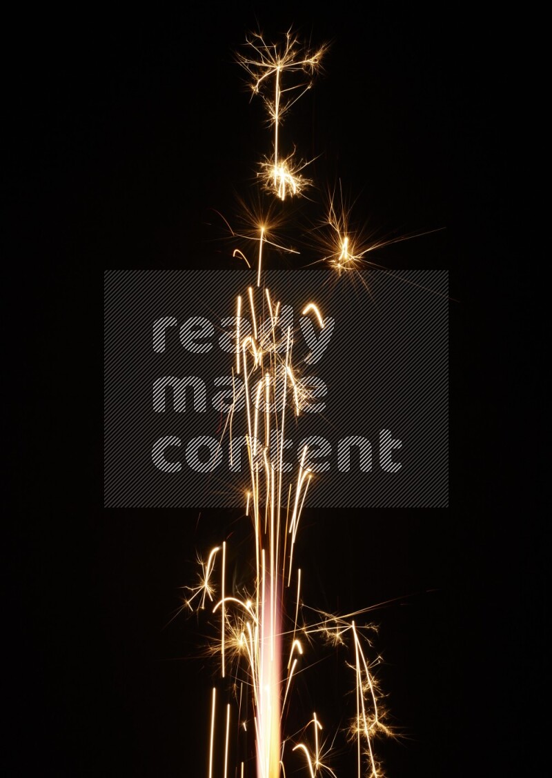 Sparkler candle isolated on black background