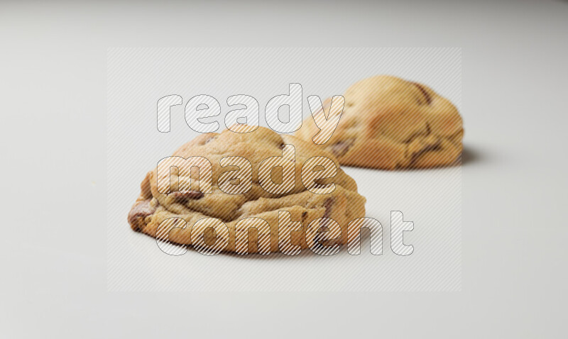 chocolate chip cookies on a white background