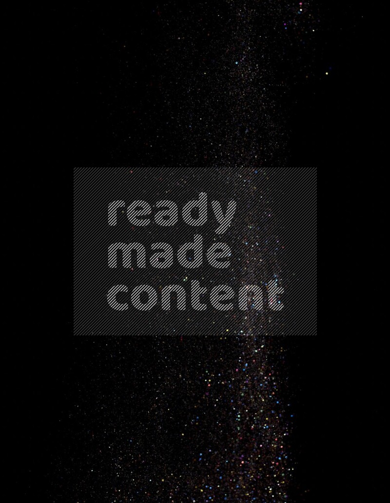 Multicolored glitter powder isolated on black background