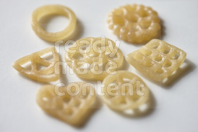 Snacks on white background