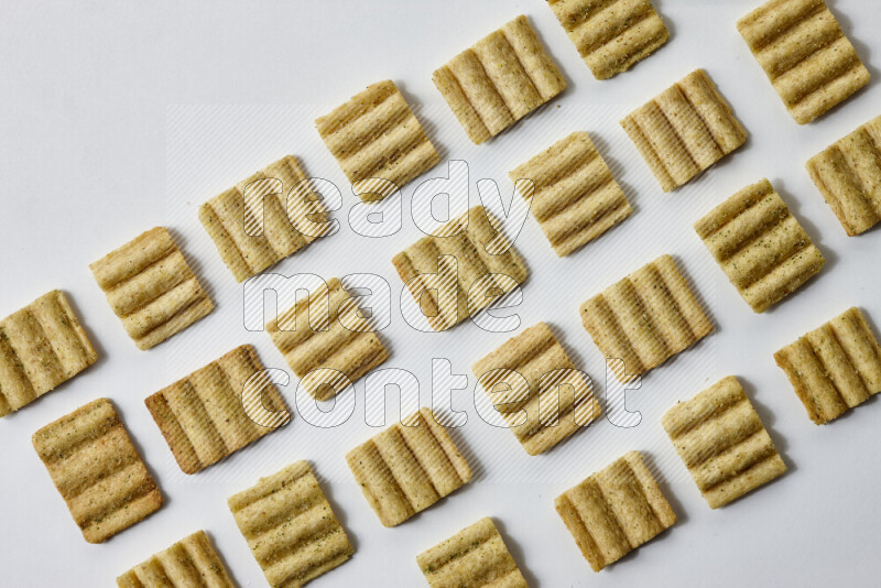Crackers snacks on white background
