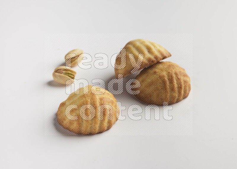 Three Pieces of Maamoul direct on white background