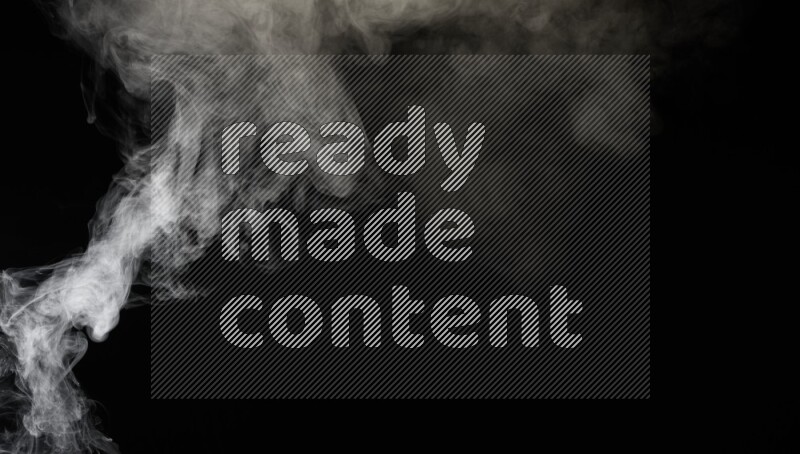 irregular white smoke on black background.