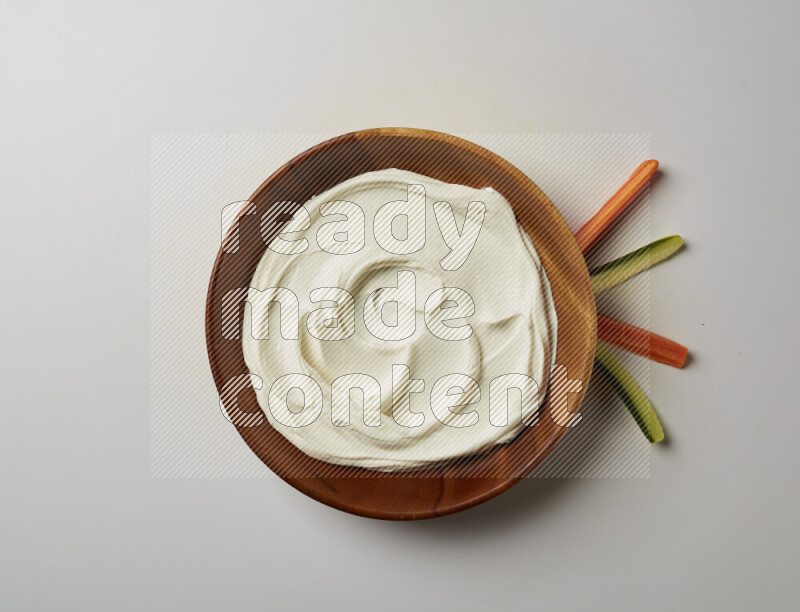 Plain Lebnah in a wooden plate on a white background