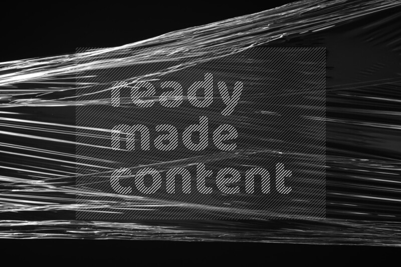Plastic wrap texture on black background