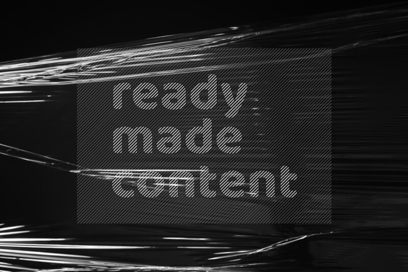 Plastic wrap texture on black background